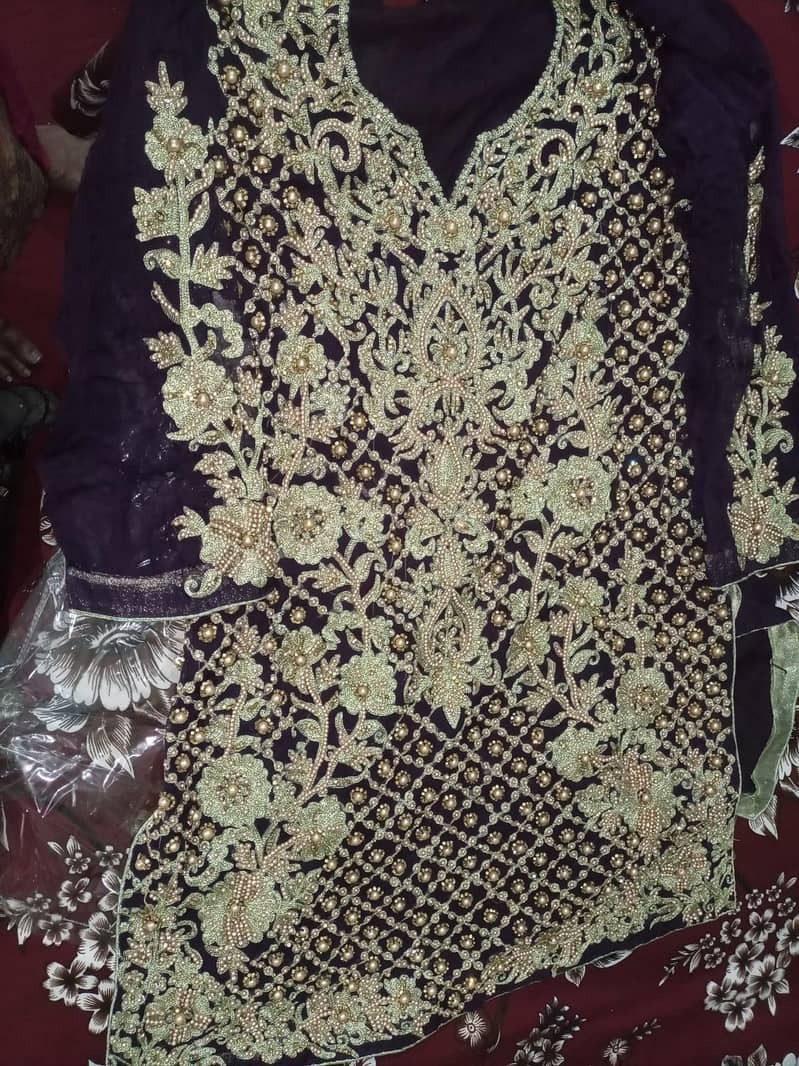 embroidered shirt with sharara