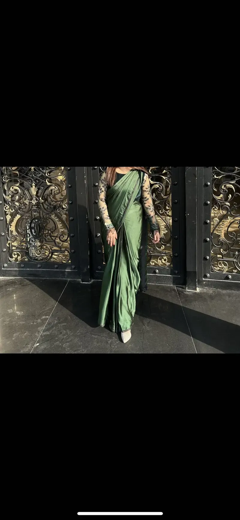 Silk and velvet Saree