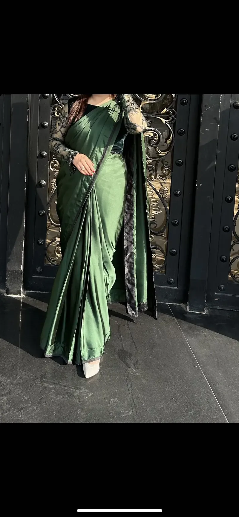 Silk and velvet Saree