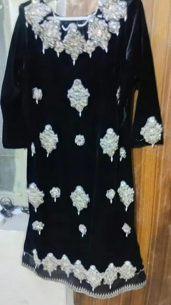 Black velvet 3 pice dress new condition