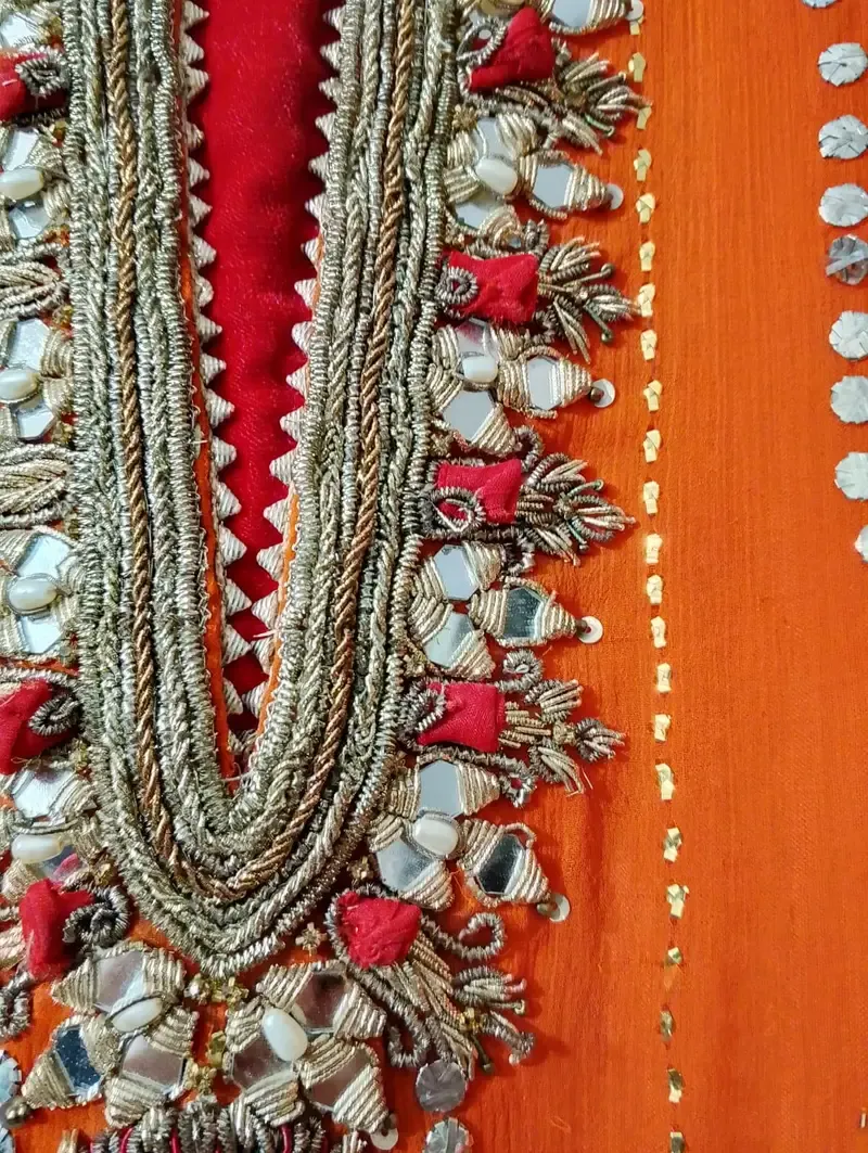 party wear dress with kora dabka work khudabaksh brand